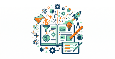 Illustration on how to create engaging worksheets with educational elements like books, charts, and digital tools