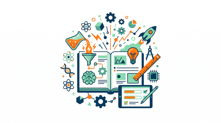 Ilustración sobre cómo crear worksheets atractivas con elementos educativos como libros, gráficos y herramientas digitales