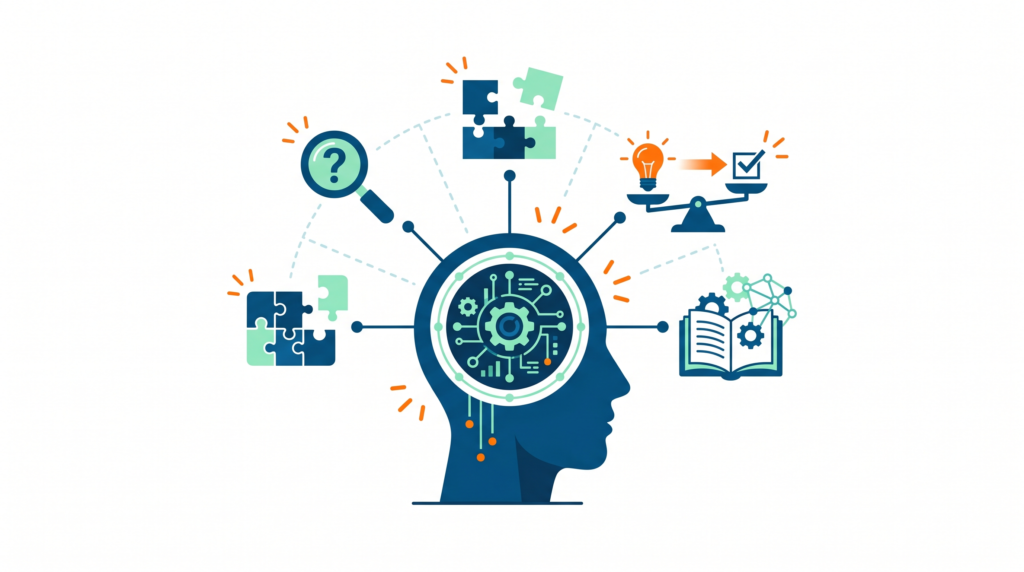 High school students analyzing information and developing critical thinking in the classroom.