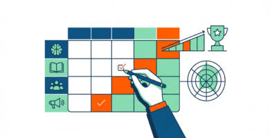 Illustration of competences assessed with rubrics, showing criteria, performance levels, and educational assessment tools.