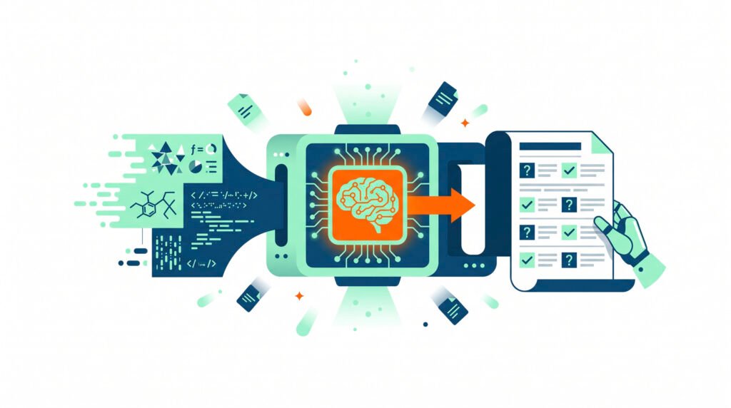 Docente creando exámenes con inteligencia artificial en una plataforma educativa.